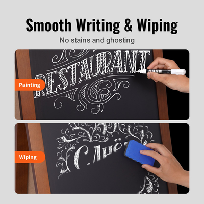 Επιγραφή VEVOR A Frame Chalkboard, επιγραφές διπλής όψης στο πεζοδρόμιο, ανεξάρτητη vintage ξύλινη σανίδα κιμωλίας με κιμωλίες &amp; μαγνητική γόμα, ρουστίκ καφέ σάντουιτς εξωτερικού χώρου, 20&quot;x40&quot;, Γάμος στο σπίτι κουζίνας