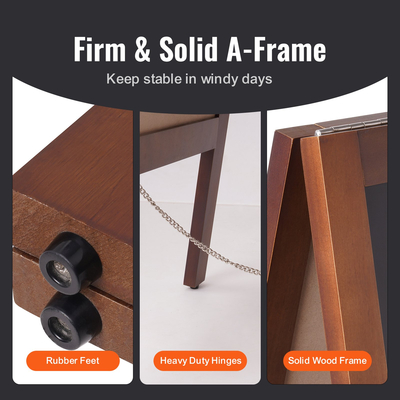 Επιγραφή VEVOR A Frame Chalkboard, επιγραφές διπλής όψης στο πεζοδρόμιο, ανεξάρτητη vintage ξύλινη σανίδα κιμωλίας με κιμωλίες &amp; μαγνητική γόμα, ρουστίκ καφέ σάντουιτς εξωτερικού χώρου, 20&quot;x40&quot;, Γάμος στο σπίτι κουζίνας