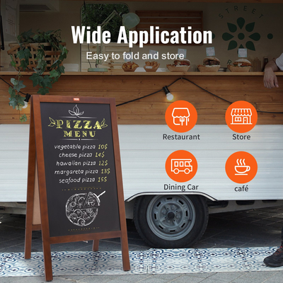 Επιγραφή VEVOR A Frame Chalkboard, επιγραφές διπλής όψης στο πεζοδρόμιο, ανεξάρτητη vintage ξύλινη σανίδα κιμωλίας με κιμωλίες &amp; μαγνητική γόμα, ρουστίκ καφέ σάντουιτς εξωτερικού χώρου, 20&quot;x40&quot;, Γάμος στο σπίτι κουζίνας