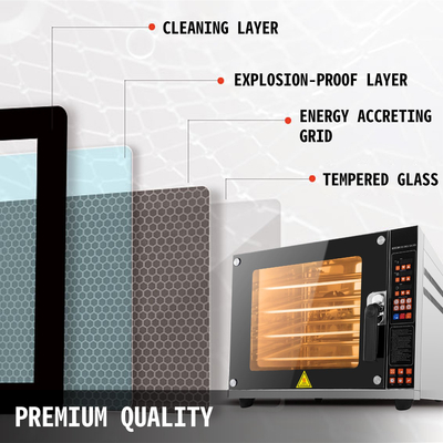 VEVOR Πάγκος τοστιέρα Φούρνος 4 επιπέδων 4500W Τοστιέρα Φούρνος με λειτουργία ψεκασμού Φούρνος θερμικής τοστιέρας Έξυπνος πίνακας ελέγχου Φούρνοι τοστιέρα 0-350℃ Φριτέζα αέρα Φούρνος για κουζίνα
