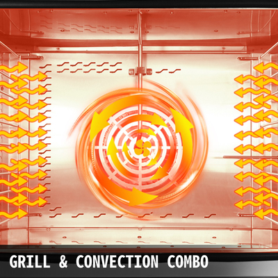 VEVOR Πάγκος τοστιέρα Φούρνος 4 επιπέδων 4500W Τοστιέρα Φούρνος με λειτουργία ψεκασμού Φούρνος θερμικής τοστιέρας Έξυπνος πίνακας ελέγχου Φούρνοι τοστιέρα 0-350℃ Φριτέζα αέρα Φούρνος για κουζίνα