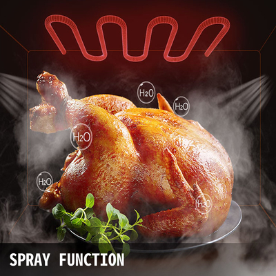 VEVOR Πάγκος τοστιέρα Φούρνος 4 επιπέδων 4500W Τοστιέρα Φούρνος με λειτουργία ψεκασμού Φούρνος θερμικής τοστιέρας Έξυπνος πίνακας ελέγχου Φούρνοι τοστιέρα 0-350℃ Φριτέζα αέρα Φούρνος για κουζίνα