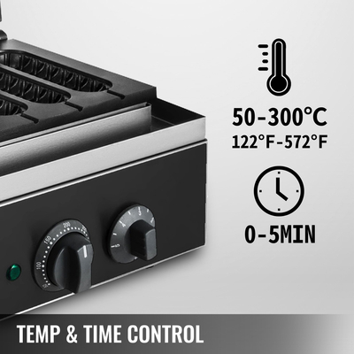 Εμπορικός κατασκευαστής βάφλες χοτ ντογκ 1500ηλεκτρικός κατασκευαστής βάφλες χοτ ντογκ 6Βαφλες κατασκευαστών σκύλων καλαμποκιού Αντικολλητική εμπορική μηχανή κατασκευής βάφλες χοτ ντογκ για βάφλες χοτ ντογκ τραγανή