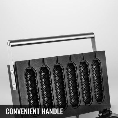 Εμπορικός κατασκευαστής βάφλες χοτ ντογκ 1500ηλεκτρικός κατασκευαστής βάφλες χοτ ντογκ 6Βαφλες κατασκευαστών σκύλων καλαμποκιού Αντικολλητική εμπορική μηχανή κατασκευής βάφλες χοτ ντογκ για βάφλες χοτ ντογκ τραγανή