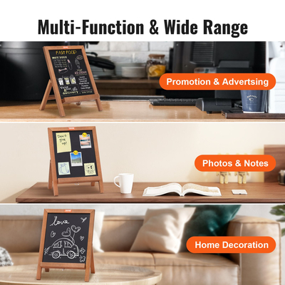 Επιγραφή επιτραπέζιου πίνακα κιμωλίας VEVOR, επιγραφές μηνυμάτων με κιμωλίες, ανεξάρτητος πίνακας σημειώσεων με πλαίσιο, Vintage ξύλινος μαγνητικός πίνακας κιμωλίας, ρουστίκ καφέ σανίδες κιμωλίας, 10&quot;x14&quot;, για κουζίνα, διακόσμηση σπιτιού και γάμου