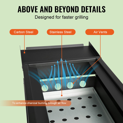 VEVOR Πτυσσόμενη Συμπαγής Γκριλ Μπάρμπεκιου Φορητή ψησταριά κάρβουνου για υπαίθριο κάμπινγκ
