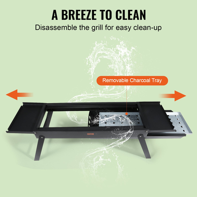 VEVOR Πτυσσόμενη Συμπαγής Γκριλ Μπάρμπεκιου Φορητή ψησταριά κάρβουνου για υπαίθριο κάμπινγκ