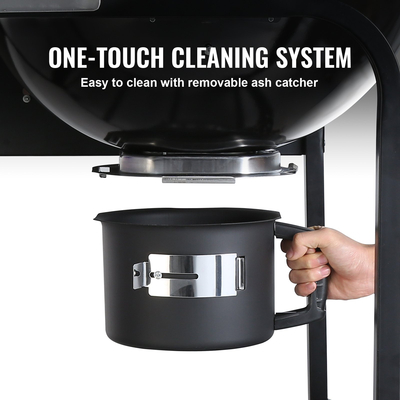 Φορητή ψησταριά VEVOR 21 ιντσών με κάρβουνο, ψησταριές βραστήρα αερίου προπανίου με κάλυμμα και καρότσι, σιδερένια σχάρα μπάρμπεκιου βαρέως τύπου, ανεξάρτητος καπνιστής για μαγείρεμα σε εξωτερικό χώρο, κάμπινγκ μπάρμπεκιου, πικνίκ, μαύρη αυλή