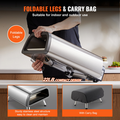 VEVOR Ηλεκτρικός φούρνος πίτσας Πίτσας για πίτσα 12&quot; για εσωτερικούς και εξωτερικούς χώρους