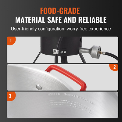 Βαθιά φριτέζα Τουρκίας VEVOR, 30-qt Boiler γαλοπούλας Σετ μαγειρέματος ατμού, υπαίθρια κατσαρόλα αλουμινίου θαλασσινών, λέβητας αερίου προπανίου καυστήρα 54.000 BTU, Περιλαμβάνει καλάθι, διάτρητη σχάρα πουλερικών, θερμόμετρο