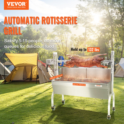 VEVOR Roaster Spit Rotisserie BBQ Grill γουρούνι αρνί κοτόπουλο Roaster 50W 132LBS