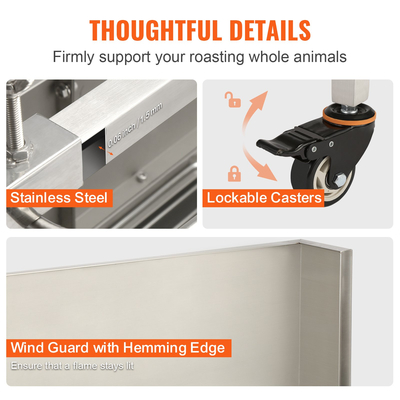 VEVOR Roaster Spit Rotisserie BBQ Grill γουρούνι αρνί κοτόπουλο Roaster 50W 132LBS