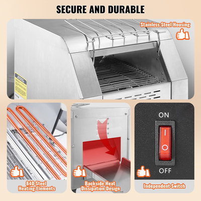 Εμπορικό τοστιέρα 150 μεταφορέων Κομμάτια/ώρες εμπορικό τοστιέρα βαρέων καθηκόντων