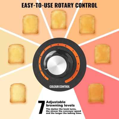 VEVOR Commercial Conveyor Toaster 450 Slices/Hour Commercial Toaster Heavy Duty