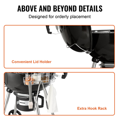 VEVOR 22 ιντσών Βραστήρας Ψησταριά με κάρβουνο Μπάρμπεκιου Φορητή ψησταριά Υπαίθρια ψησταριά