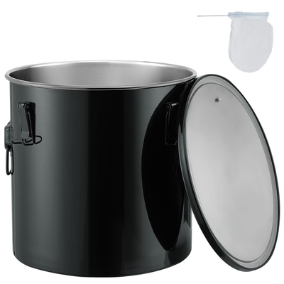 Κάδος γράσου φριτέζας VEVOR, 8 Gal Oil Disposal Caddy Κάδος λαδιού φριτέζας από ανοξείδωτο ατσάλι Αντισκωριακή επίστρωση, Δοχείο μεταφοράς λαδιού με καπάκι, κλιπ κλειδώματος, σακούλα φίλτρου για φιλτράρισμα ζεστού μαγειρικού λαδιού, μαύρο