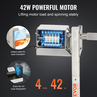 VEVOR 46&quot; Electric BBQ Rotisserie Grill Kit Γκριλ από ανοξείδωτο ατσάλι 90lb Χοιρινό Αρνί