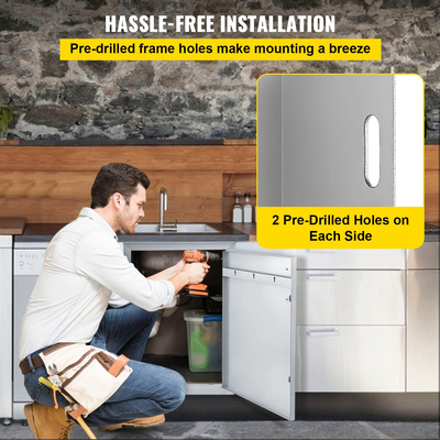 83 X 55 εκ. Bbq Πόρτα Διπλής Πρόσβασης Πόρτα Εξωτερική Κουζίνα Στιλβωμένη Εμπορική