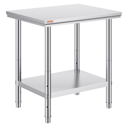 VEVOR Τραπέζι εργασίας 24 x 30 x 32 ίντσες NSF Τραπέζι εργασίας από ανοξείδωτο ατσάλι για επαγγελματική κουζίνα Prep πάγκος εργασίας 60X76X80cm με κάτω ράφι Τραπέζι εργασίας Silvery for Commercial Kitchen Restaurant
