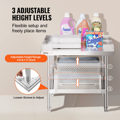 Τραπέζι εργασίας VEVOR από ανοξείδωτο ατσάλι 24&quot;x28&quot; Εμπορικό επιτραπέζιο εστιατόριο προετοιμασίας φαγητού