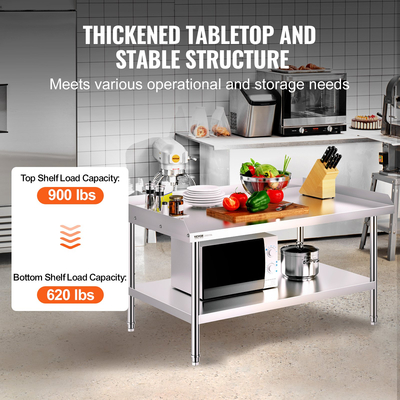 Τραπέζι εργασίας από ανοξείδωτο χάλυβα VEVOR 30&quot;x48&quot; Εμπορικό Επιτραπέζιο Εστιατόριο προετοιμασίας φαγητού