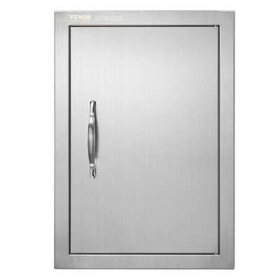 VEVOR BBQ Access Door, 355x508 mm Μονή Πόρτα Κουζίνας, Εξωτερική Πόρτα από Ανοξείδωτο Ατσάλι, Πόρτα με Χειρολαβή, Κατακόρυφη Πόρτα με Χερούλι, για BBQ Island, Ψητοπωλείο, Εξωτερικό ντουλάπι