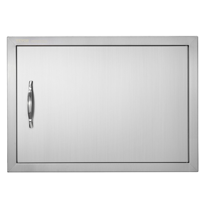 VEVOR BBQ Access Door, 610x432 mm Μονή Πόρτα Εξωτερικής Κουζίνας, Πόρτα από ανοξείδωτο ατσάλι Flush Mount, Επιτοίχια Κατακόρυφη Πόρτα με Λαβή, για BBQ Island, Ψητοπωλείο, Εξωτερικό ντουλάπι