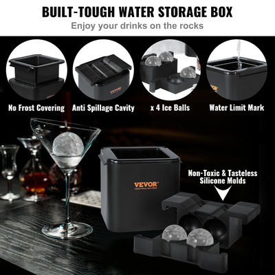 Κατασκευαστής σφαιρών πάγου, κρυστάλλινος σαφής κατασκευαστής σφαιρών πάγου 2.36σφαίρα πάγου με την τσάντα αποθήκευσης και τον σφιγκτήρα πάγου, στρογγυλός σαφής κύβος πάγου 4-κοιλότητας κατασκευαστής πρέσας πάγου ουίσκι ουίσκι ουίσκι ουίσκι κοκτέιλ ουίσκι