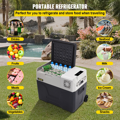VEVOR Car Refrigerator 30L Compressor Portable Μικρό Ψυγείο Ψυγείο Αυτοκινήτου Ψυγείο Καταψύκτης Vehicle Car Truck RV Boat Mini Electric Cooler for Driving Travel Fishing Outdoor and Home