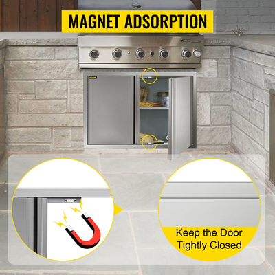 30,5&#039;&#039;X21&#039;&#039; Εξωτερικές πόρτες πρόσβασης κουζίνας BBQ Island Πόρτες μπάρμπεκιου από ανοξείδωτο χάλυβα