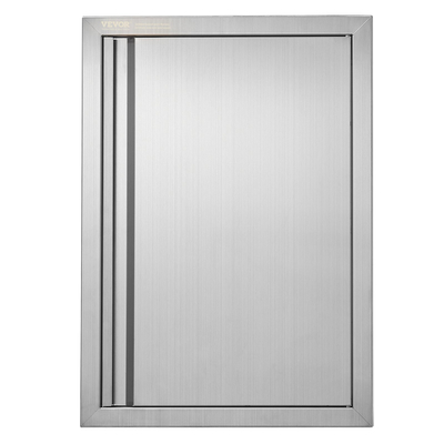 VEVOR BBQ Access Door, 432x610 mm Μονή Πόρτα Κουζίνας, Εξωτερική Πόρτα από ανοξείδωτο ατσάλι, Πόρτα Εφαρμογής από Ανοξείδωτο Χάλυβα, Επιτοίχια Κατακόρυφη Πόρτα με Χειρολαβή, για BBQ Island, Ψητοπωλείο, Εξωτερικό ντουλάπι