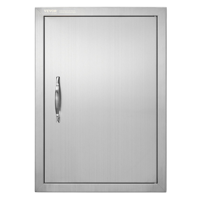 VEVOR BBQ Access Door, 457x610 mm Μονή εξωτερική πόρτα κουζίνας, από ανοξείδωτο ατσάλι, χωνευτή πόρτα, επιτοίχια κατακόρυφη πόρτα με λαβή, για BBQ Island, Ψητοπωλείο, Εξωτερικό ντουλάπι