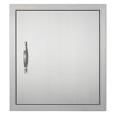 VEVOR BBQ Access Door, 457x508 mm Μονή εξωτερική πόρτα κουζίνας, ανοξείδωτη πόρτα χωνευτή, τοίχος κάθετη πόρτα με λαβή και γάντζο, για BBQ Island, Ψητοπωλείο, Εξωτερικό ντουλάπι