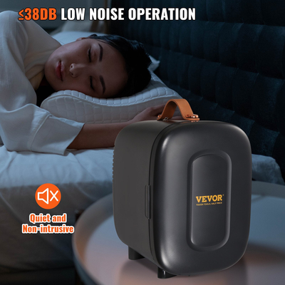 Μίνι Ψυγείο VEVOR, Προσωπικό Ψυγείο 4 λίτρων/6 δοχείων, φορητό θερμοηλεκτρικό ψυγείο AC/DC και θερμότερα ψυγεία, Ψυγείο περιποίησης δέρματος για ποτά, σνακ, σπίτι, γραφείο και αυτοκίνητο, με λίστα CE (Μαύρο)