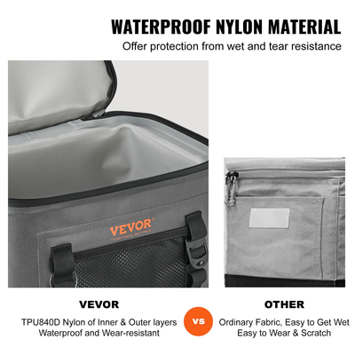 Τσάντα VEVOR Soft Cooler, 16 δοχεία τσάντα ψύξης μαλακής όψης στεγανή με φερμουάρ, αδιάβροχη μονωμένη τσάντα μαλακού ψυγείου, ελαφρύ &amp; φορητό πτυσσόμενο ψυγείο για παραλία, πεζοπορία, πικνίκ, κάμπινγκ, ταξίδια