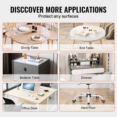 Προστατευτικό τραπεζιού VEVOR PVC 42 ιντσών στρογγυλό καθαρό πλαστικό προστατευτικό γραφείου πάχους 2,0 mm