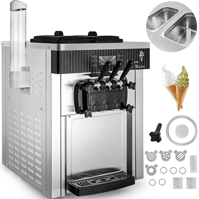 VEVOR Soft Ice Cream Machine 2200W Commercial Countertop Soft Ice Cream Machine 5,3 έως 7,4 γαλόνια ανά ώρα Παγωτομηχανή για εστιατόρια Μπαρ Καφετέριες Αρτοποιεία