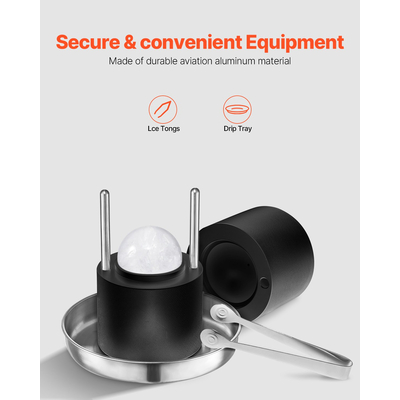 VEVOR Ice Ball Press Kit Ice Ball Maker 2,4&quot;/60mm Clear Sphere Whiskys Scot