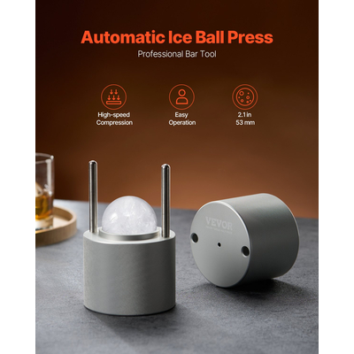 VEVOR Ice Ball Press Ice Ball Maker 2,1&quot;/53mm Ice Press Kit για Whisky Silver