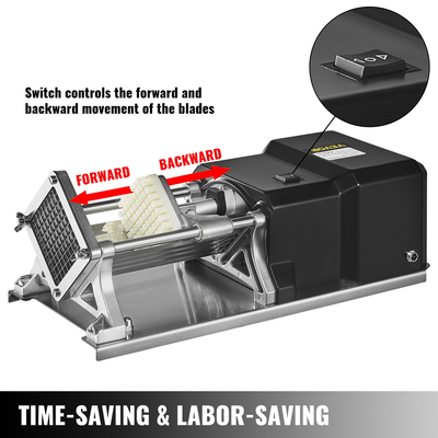 Ηλεκτρικός κόφτης τηγανιτών VEVOR με 4 αντικαταστάσιμες λεπίδες Ηλεκτρικός κόφτης πατάτας Αντιολισθητικά πόδια Ηλεκτρικός κόφτης πατατών Ηλεκτρικός χάλκινος κινητήρας Ηλεκτρικός κόφτης πατάτας Ηλεκτρικός κόφτης πατάτας για τηγανιτές πατάτες