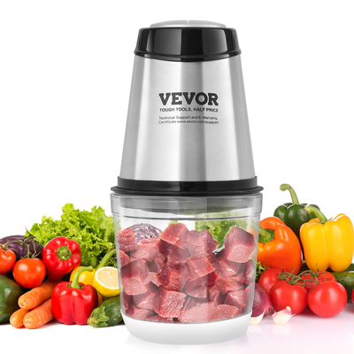 VEVOR Electric Food Chopper Επεξεργαστής φαγητού 2,5 φλιτζάνι γυάλινο μπολ Μίξερ κρεατομηχανής