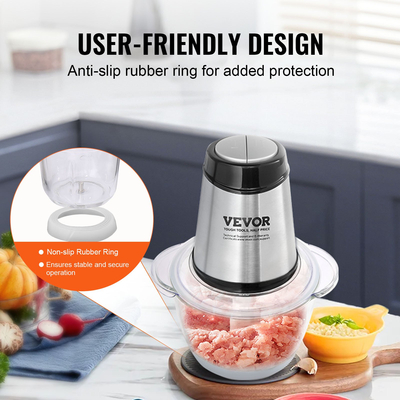 VEVOR Electric Food Chopper Επεξεργαστής φαγητού 5 φλιτζάνια γυάλινο μπολ Μίξερ κρεατομηχανής