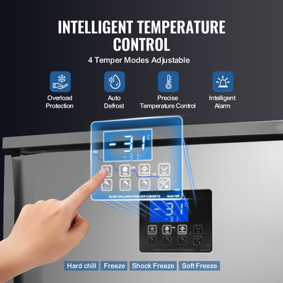 VEVOR 114L Commercial Blast Freezer 5 Δίσκοι Blast Chiller Chiller Τζελατάκι με θαλασσινά