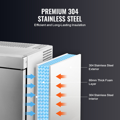 VEVOR 32L Commercial Blast Freezer 4 Δίσκοι Blast Chiller Chiller Παγωτό θαλασσινών