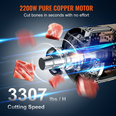 VEVOR 2200W Επαγγελματικό Ηλεκτρικό Πριόνι Κρέατος Ανοξείδωτο Πριόνι για κόκκαλα