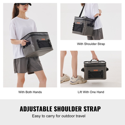 Τσάντα VEVOR Soft Cooler, 24 κονσέρβες τσάντα ψύξης μαλακής όψης στεγανή με φερμουάρ, αδιάβροχη μονωμένη τσάντα μαλακού ψυγείου, ελαφρύ &amp; φορητό πτυσσόμενο ψυγείο για παραλία, πεζοπορία, πικνίκ, κάμπινγκ, ταξίδια