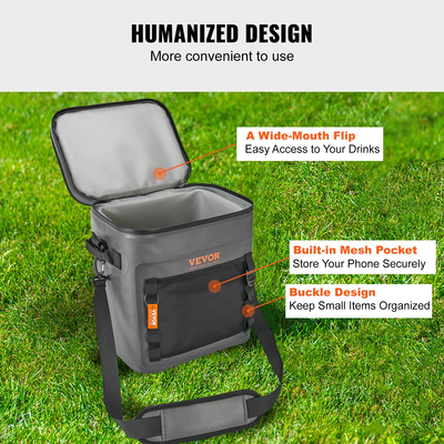 Τσάντα VEVOR Soft Cooler Bag, 30 κουτάκια Soft Sided Cooler Bag στεγανή με φερμουάρ, αδιάβροχη μονωμένη τσάντα soft cooler, ελαφρύ &amp; φορητό πτυσσόμενο ψυγείο για παραλία, πεζοπορία, πικνίκ, κάμπινγκ, ταξίδια