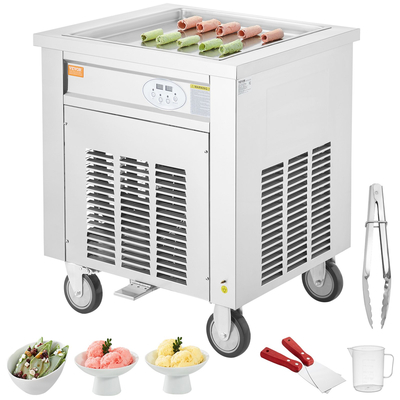 VEVOR Fried Ice Cream Roll Machine Rolled Ice Cream Maker 19,7 x 19,7 ιντσών Τηγάνι