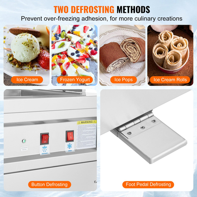 VEVOR Fried Ice Cream Roll Machine Rolled Ice Cream Maker 13,8 x 13,8 ιντσών Τηγάνι