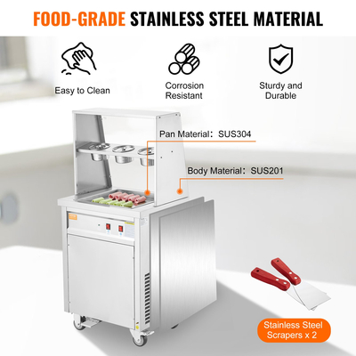 VEVOR Fried Ice Cream Roll Machine Rolled Ice Cream Maker 13,8 x 13,8 ιντσών Τηγάνι